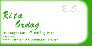 rita ordog business card